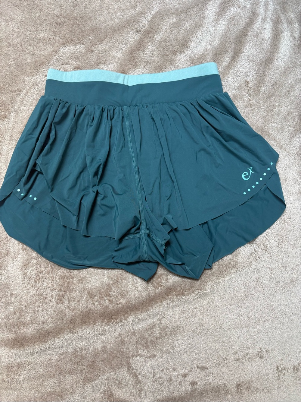 Teal Athletic Skort with Light Teal Waistband